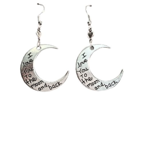 I LOVE YOU TO THE MOON AND BACK EARRINGS