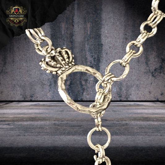 Sterling Silver Infinity Lariat Chainmail Necklace