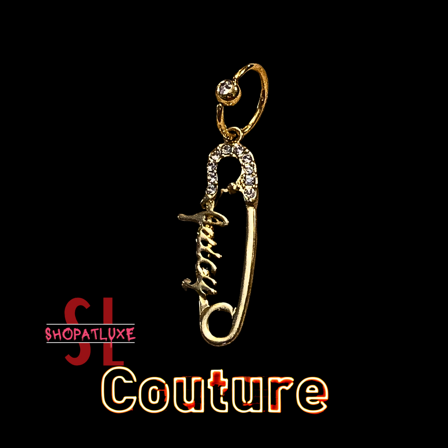 JUICY COUTURE SAFETY PIN WITH CAPTIVE RING
