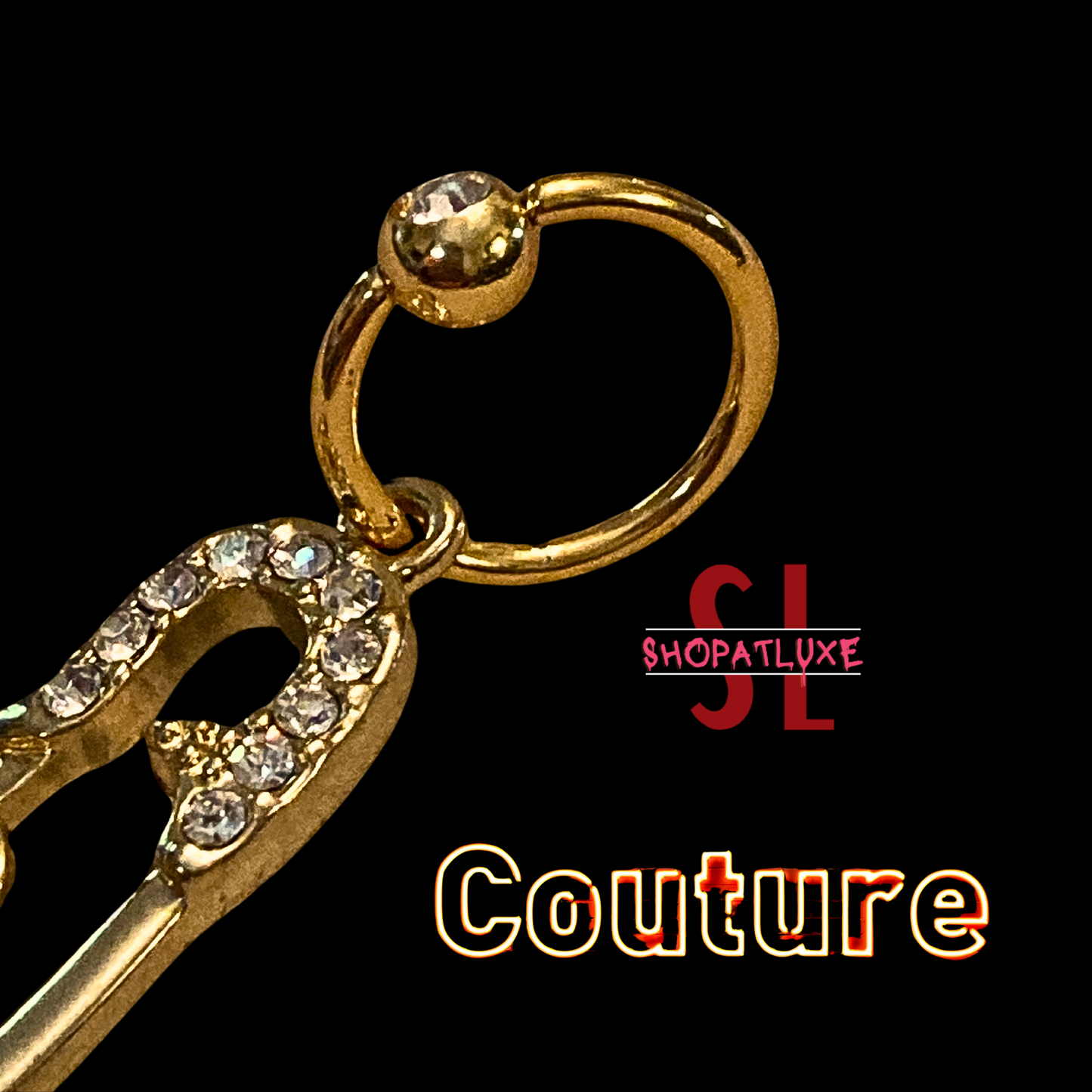 JUICY COUTURE SAFETY PIN WITH CAPTIVE RING