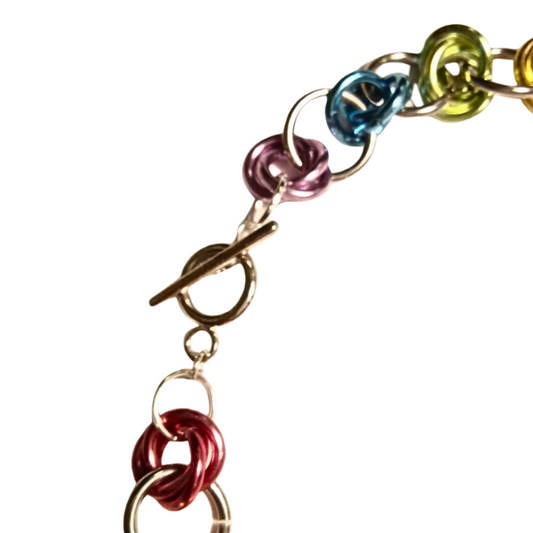LBGTQ Rainbow Pride Rings Necklace