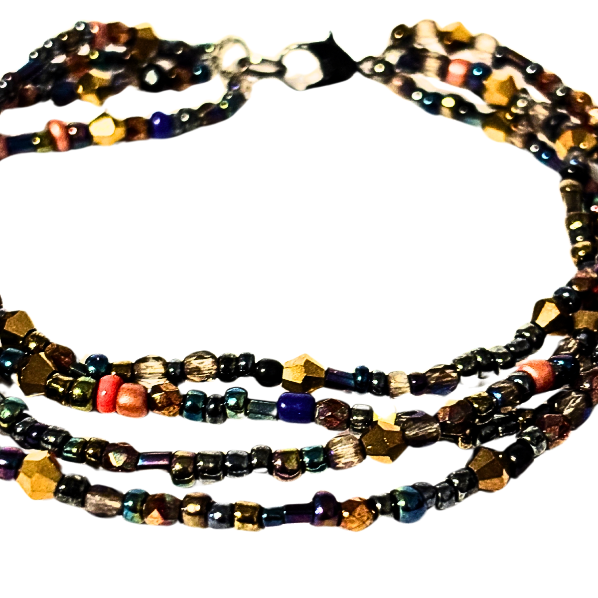 Multi Strand Beaded Stretch Bracelet