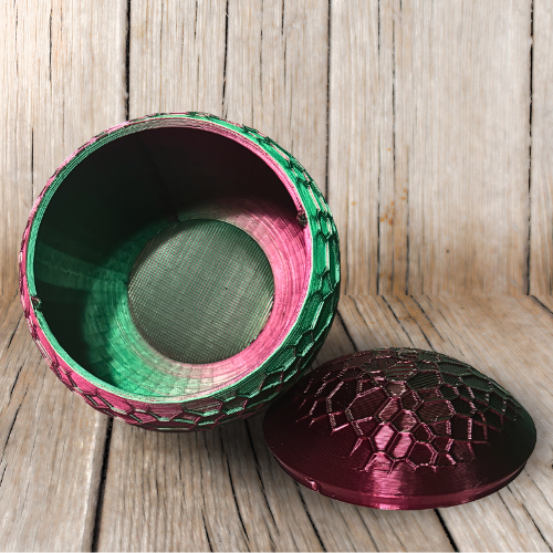 METALLIC STASH JAR WITH COVER 3D PRINT