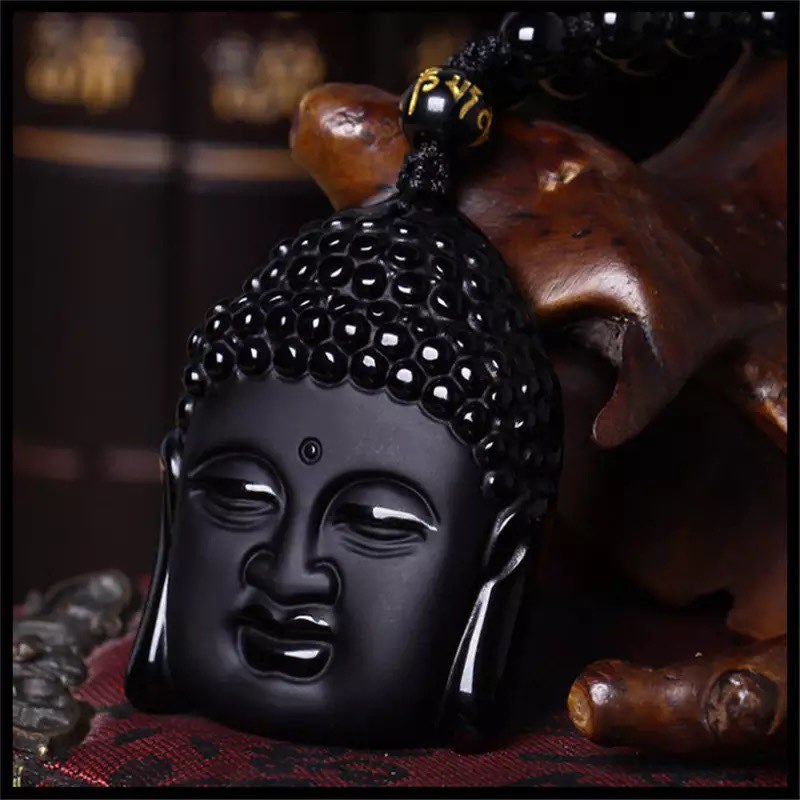 Genuine Onyx Buddha Prayer Bead Necklace