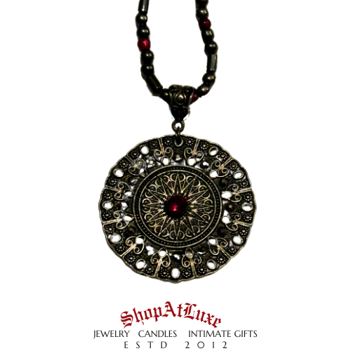 Gothic Hand Beaded Amulet Necklace