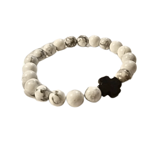 Onyx Cross White Turquoise Bracelet