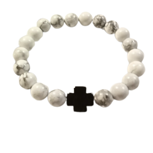 Onyx Cross White Turquoise Bracelet