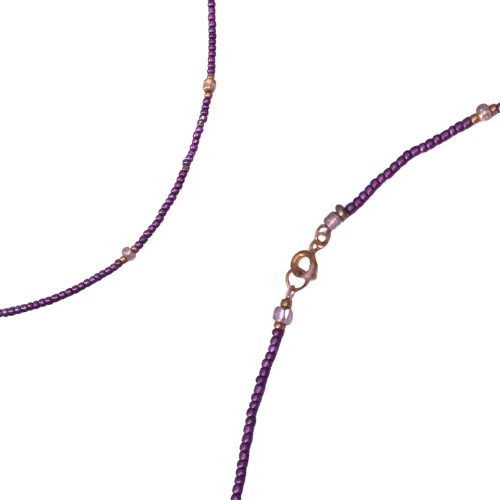 Purple Beaded Spiral Necklace
