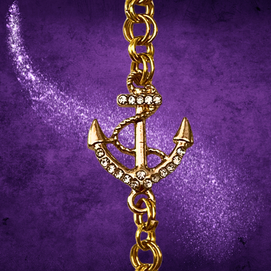 Pave Anchor Chainmail Bracelet - Resortwear