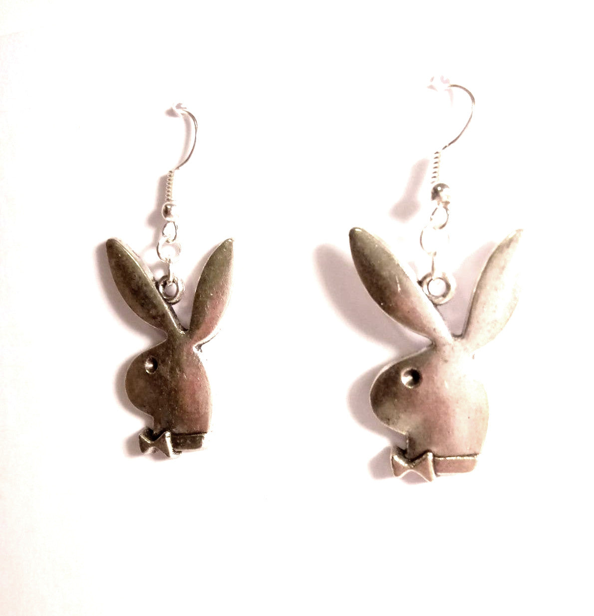 Playboy Bunny Style Silver Earrings