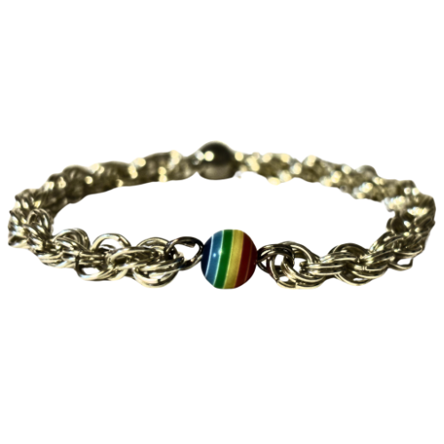 Rainbow Pop Byzantine Bracelet