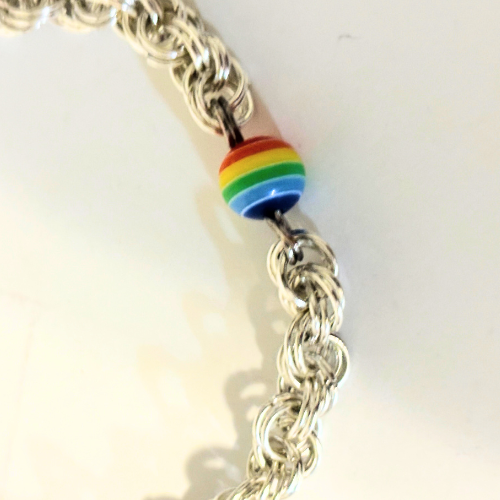Rainbow Pop Byzantine Bracelet
