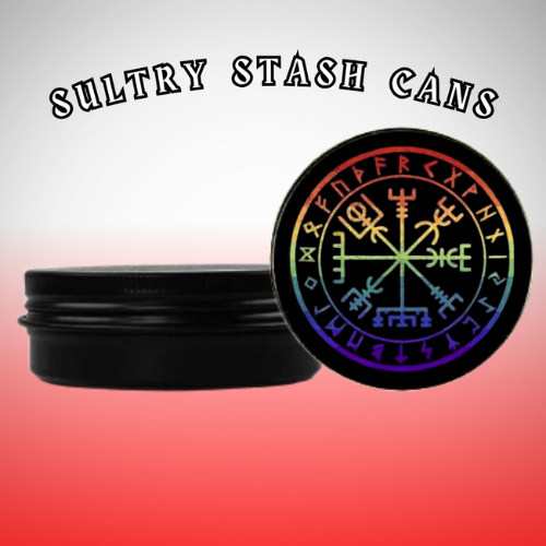 VIKING RUNES GAY PRIDE RAINBOW Stash Tin - Round Storage Container