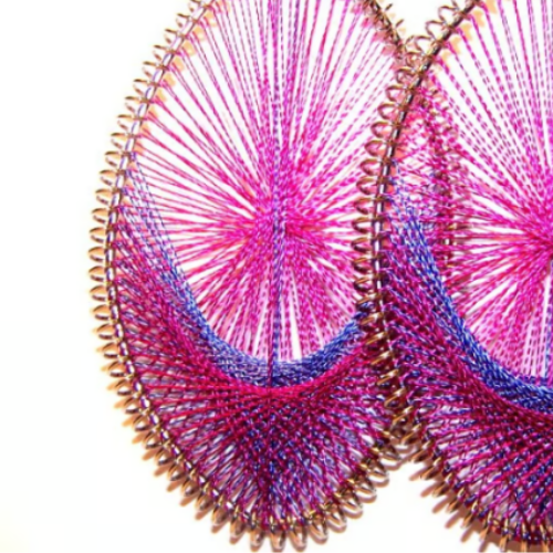 Retro Crystal Embellished Fan Earrings