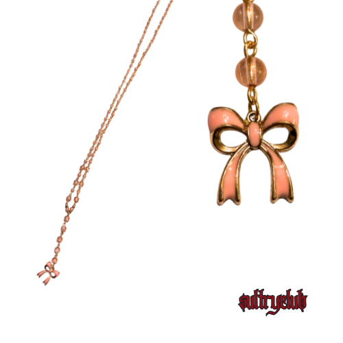ROSE GOLD HAND BEADED LARIAT NECKLACE