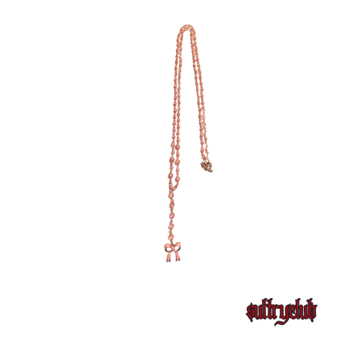 ROSE GOLD HAND BEADED LARIAT NECKLACE