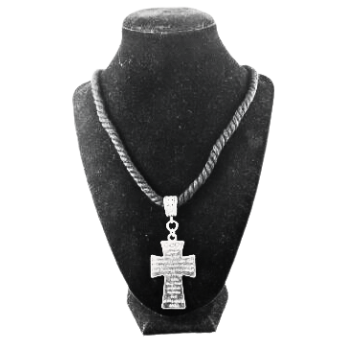 Twisted Textile Serenity Prayer Cross Necklace