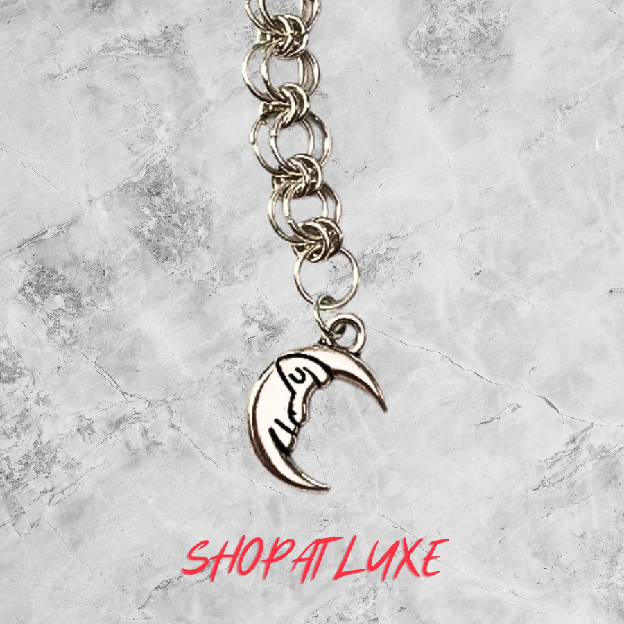 Triple Moon Goddess Beaded Choker