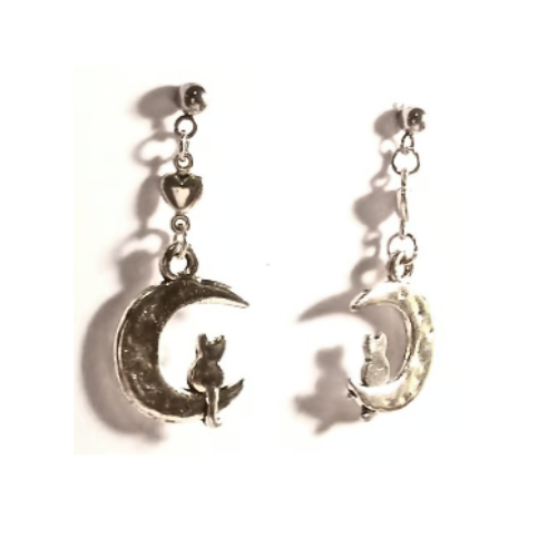 CATS ON THE MOON EARRINGS