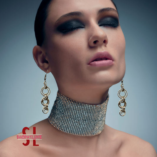 Silver In Movement Chainmail Earrings