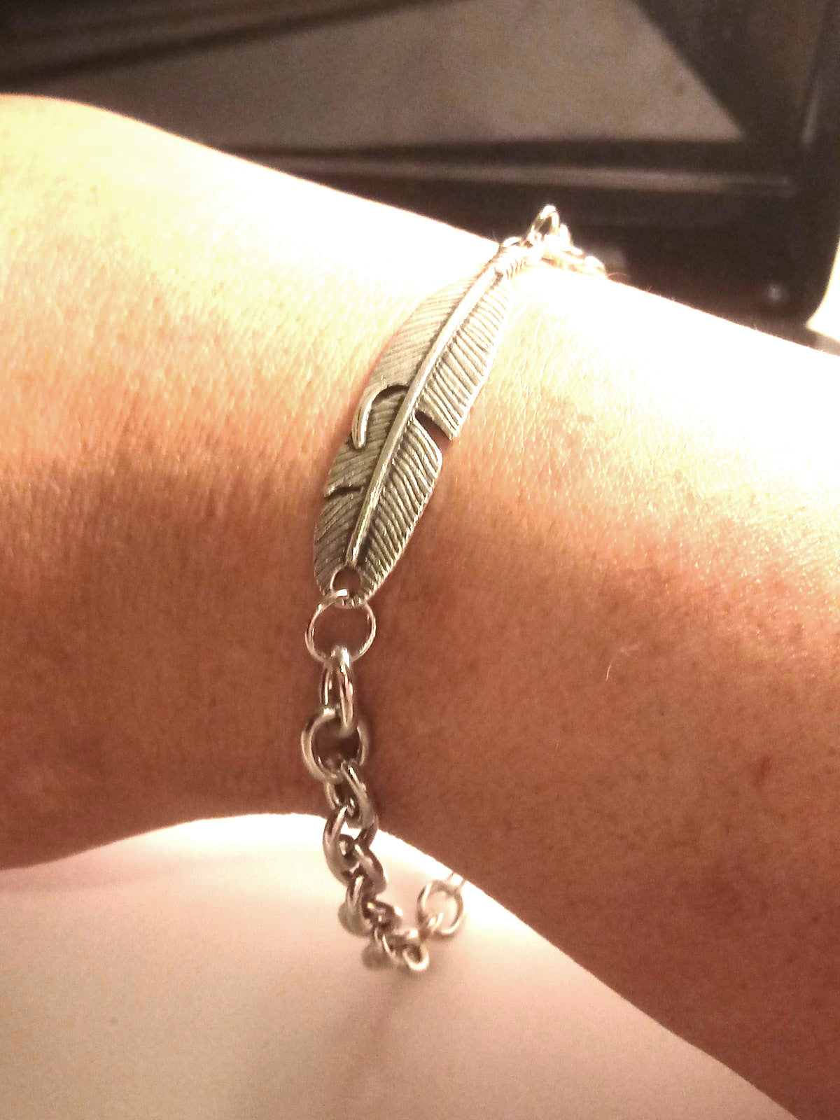 American Heritage Feather And Steel Bracelet