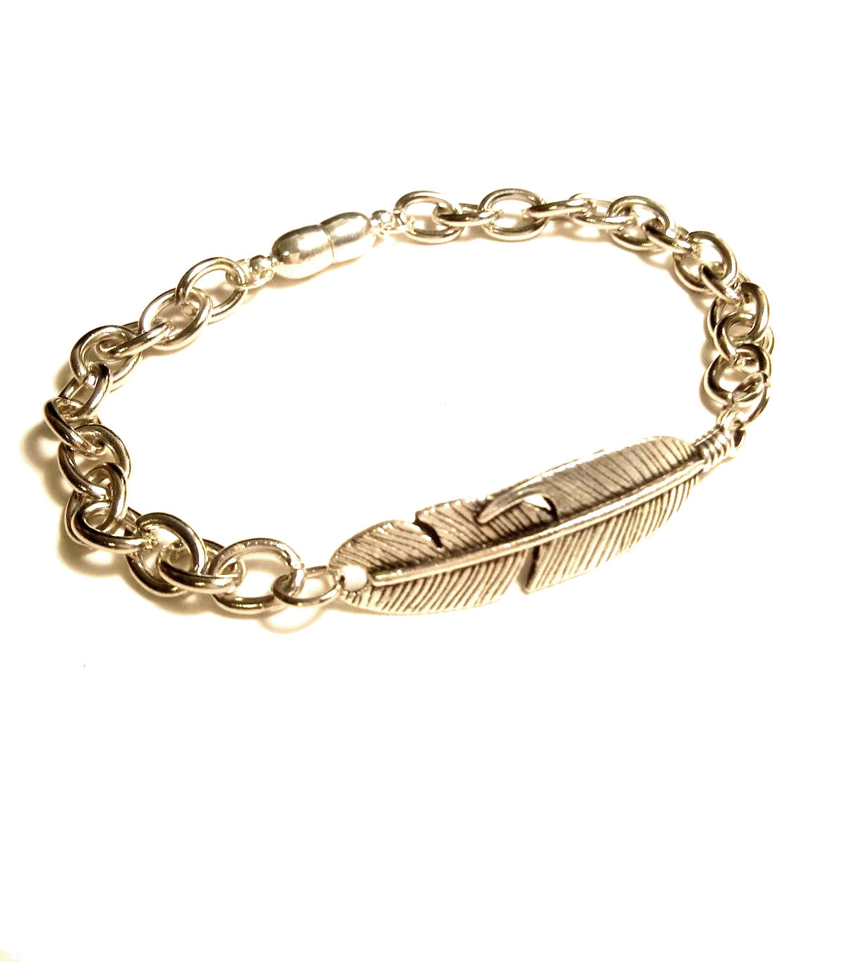 American Heritage Feather And Steel Bracelet