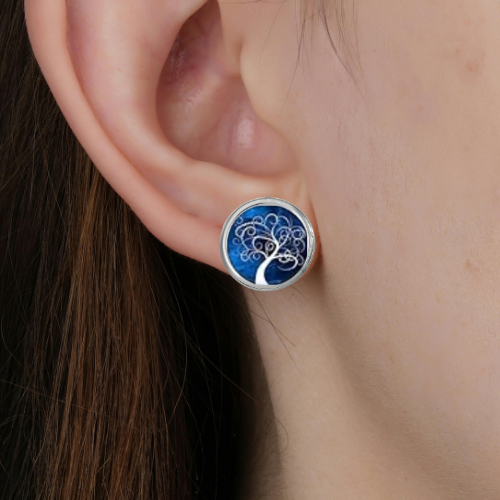 Trees In Nature Glass Post Earrings