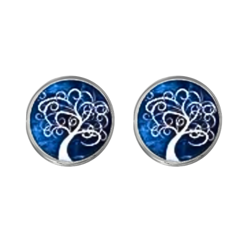 Trees In Nature Glass Post Earrings