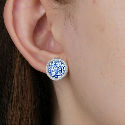 Trees In Nature Glass Post Earrings