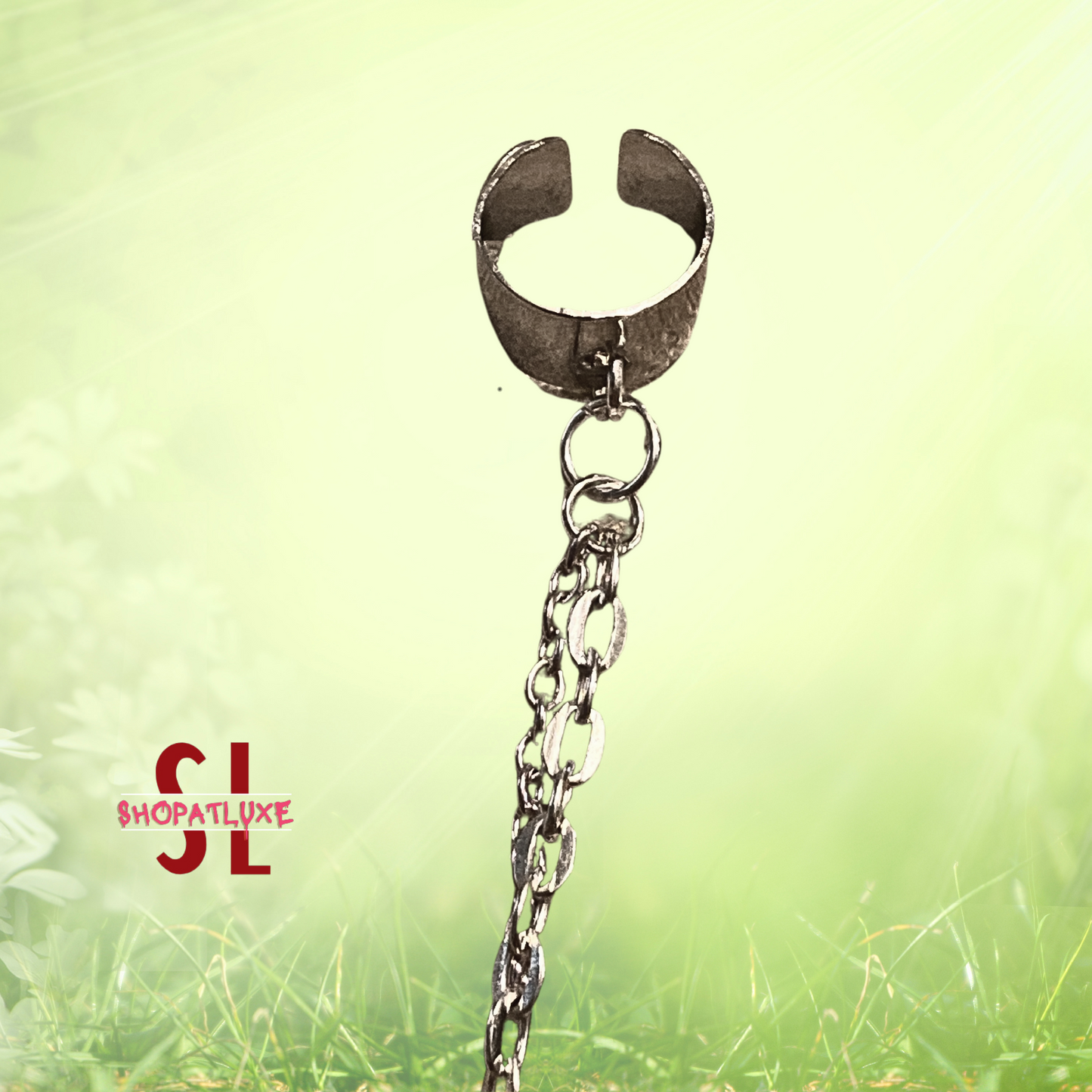 Triquetra (Celtic Knot) Charm With Ear Cuff And Chain