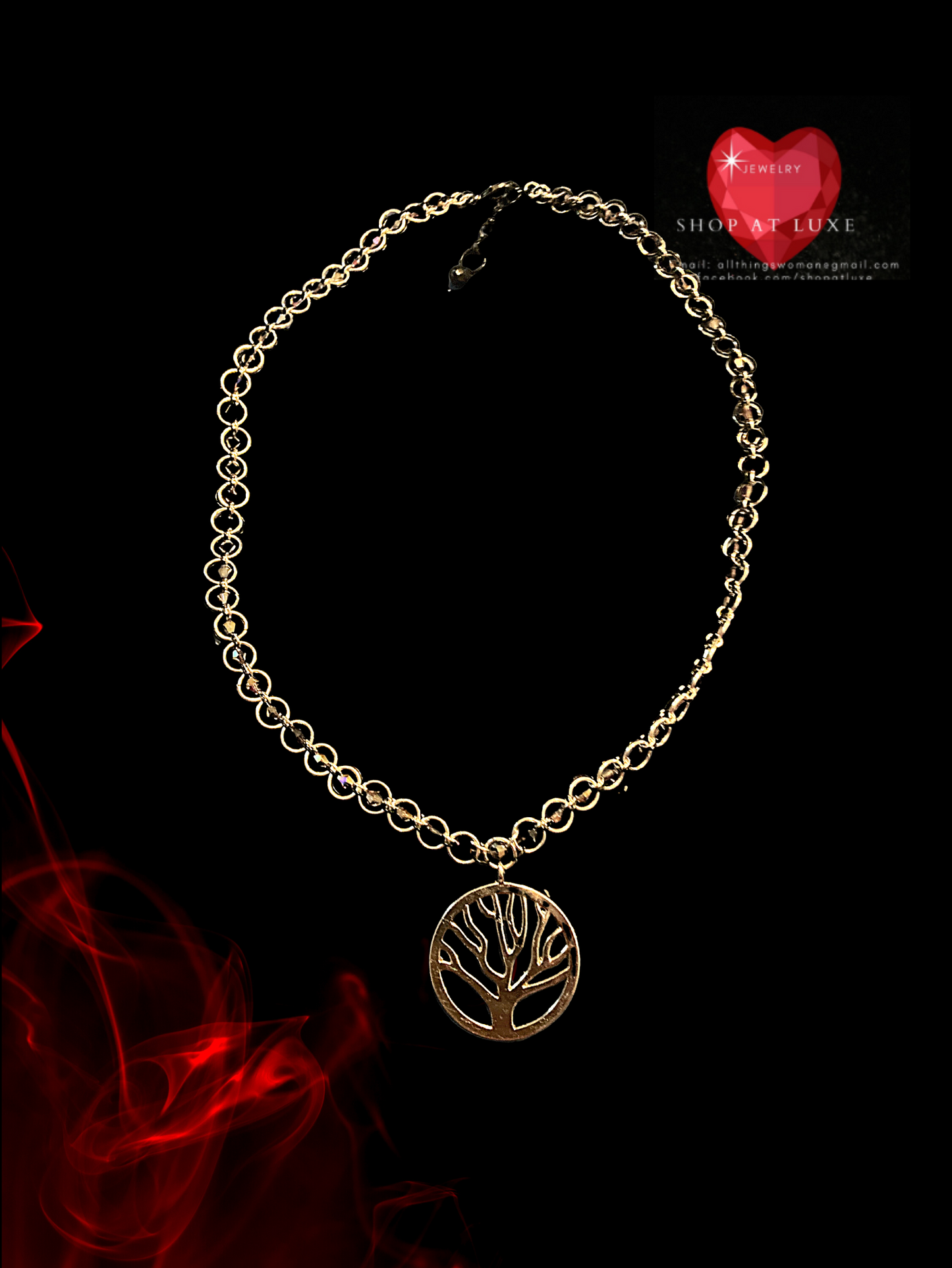 Tree of Life Amethyst Beaded Chainmail Necklace