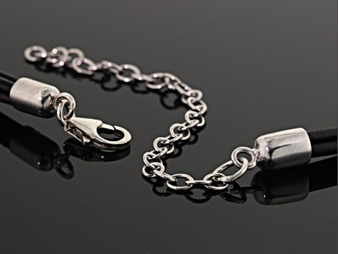 Cross And Roses Steel And Leather Choker Necklace