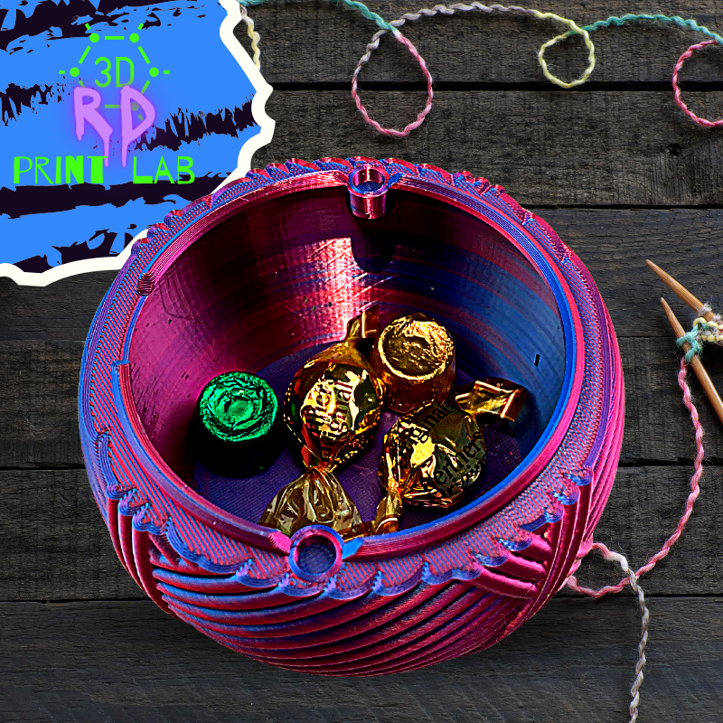 ADORABLE YARN BOWL WITH COVER 3D PRINT