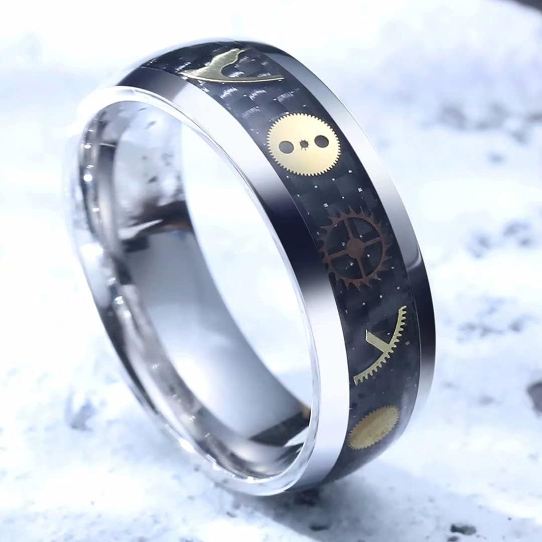 King Will 6mm/8mm Titanium Stainless Steel Ring for Men Wedding Band for Men Women Engagement Ring Comfort Fit