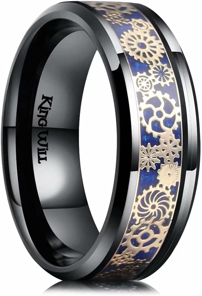 King Will 6mm/8mm Titanium Stainless Steel Ring for Men Wedding Band for Men Women Engagement Ring Comfort Fit