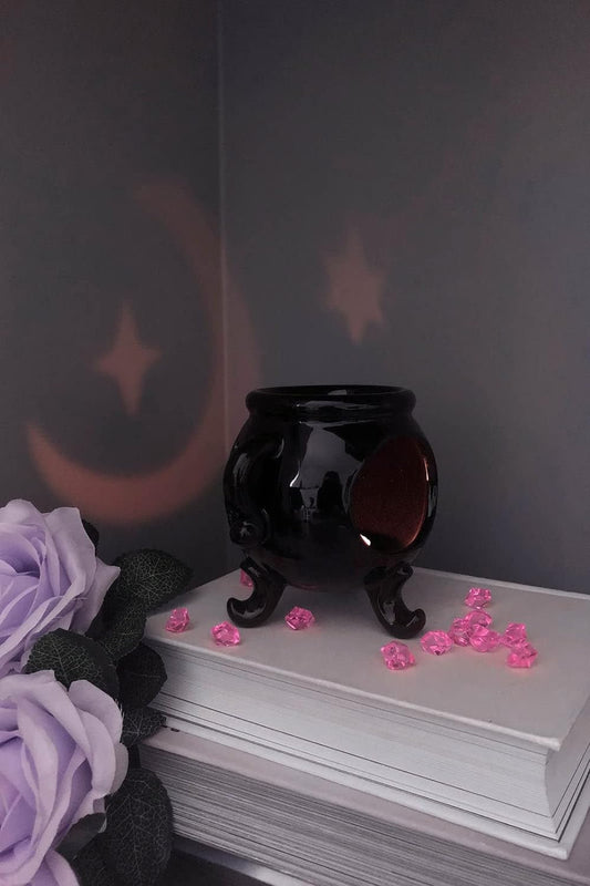 Killstar Cauldron Stars Moon Gothic Ceramic Oil Burner Wax Warmer