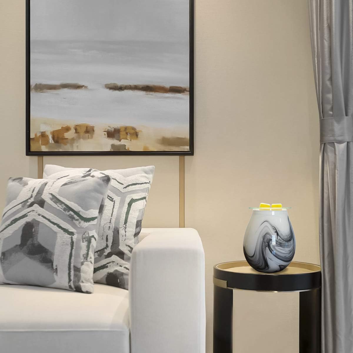 Electric Wax Melts Warmer Burner Essential Oil Warmer Wax Tart Burner Fragrance Night Light Aroma Decorative for Home Office Bedroom Living Room Decor Gifts (Light Green)