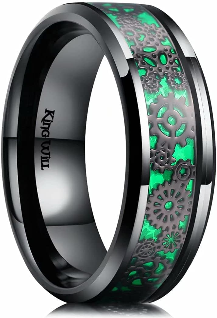 King Will 6mm/8mm Titanium Stainless Steel Ring for Men Wedding Band for Men Women Engagement Ring Comfort Fit