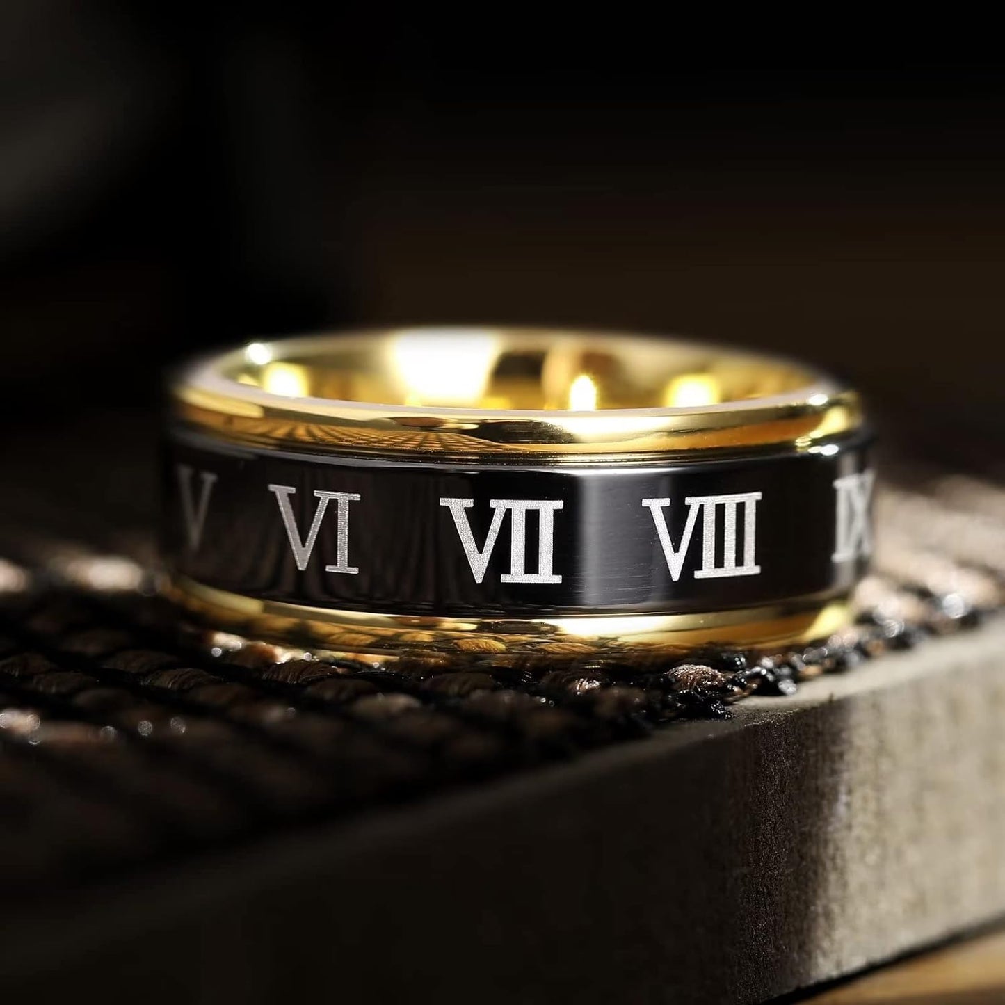 King Will 6mm 7mm 8mm Silver Black Stainless Steel Ring Spinner Ring Anxiety Relief Wedding Ring For Men Women Forest Elk Deer Family/Moon Star/Skull Head/Evil Eye/Poker Pattern