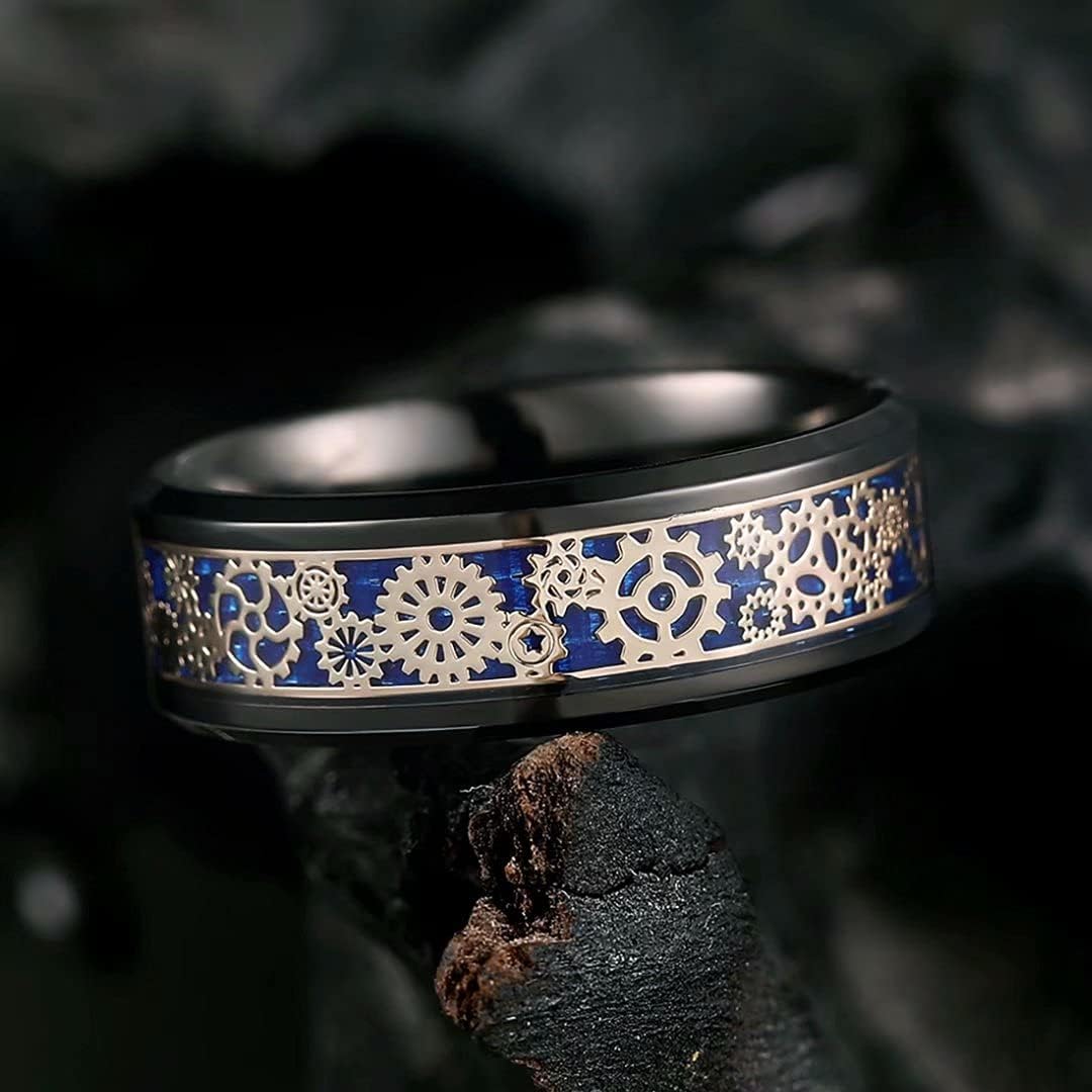 King Will 6mm/8mm Titanium Stainless Steel Ring for Men Wedding Band for Men Women Engagement Ring Comfort Fit