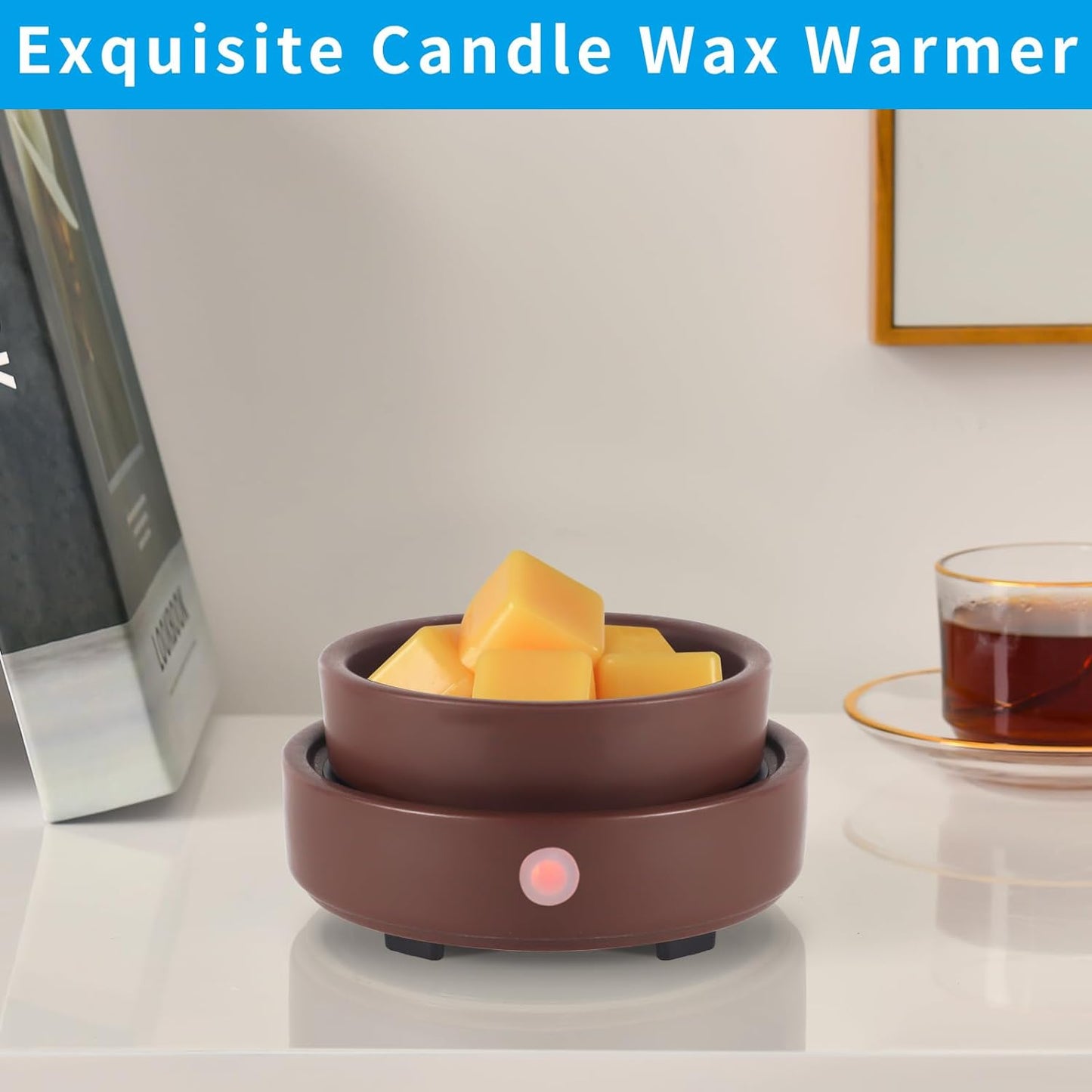 nawaza Ceramic Wax Melt Warmer Fragrance, 3 in1 Electric Candle Wax Warmer,Scented Wax Melt Wax Cubes Melter Fragrance Warmer for Home,Office,Gift(Black)…