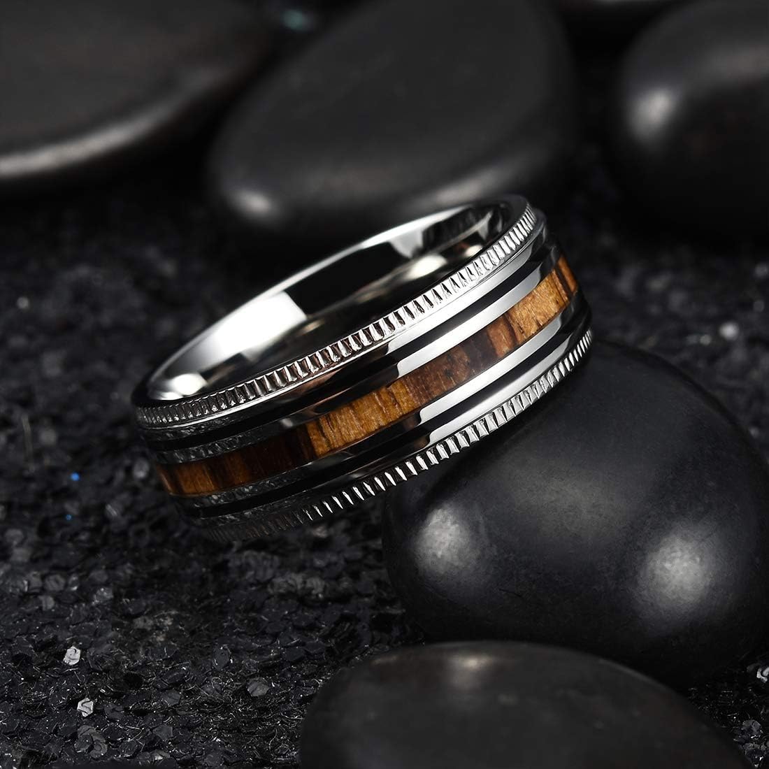 King Will 6mm/8mm Titanium Stainless Steel Ring for Men Wedding Band for Men Women Engagement Ring Comfort Fit