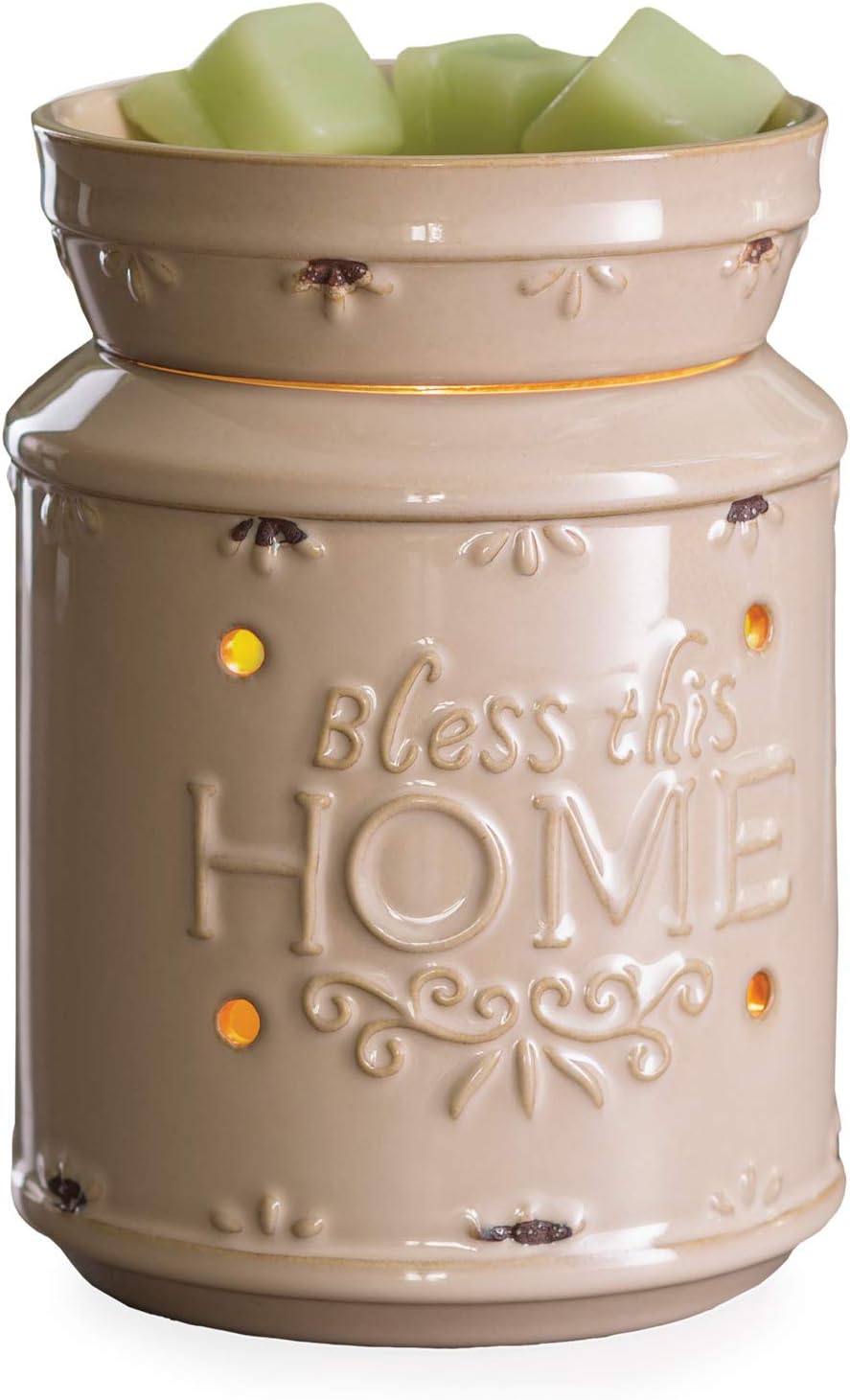 CANDLE WARMERS ETC. Illumination Fragrance Warmer- Light-Up Warmer for Warming Scented Candle Wax Melts and Tarts or Fragrance Oils to Freshen Room, Gothic Skull