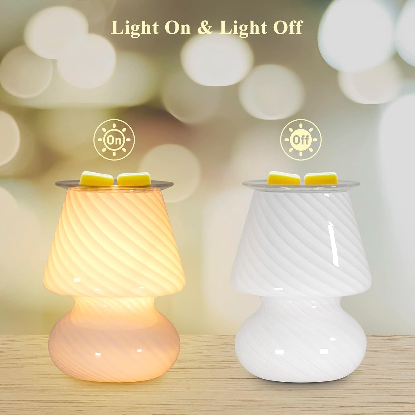 Electric Wax Melts Warmer Burner Essential Oil Warmer Wax Tart Burner Fragrance Night Light Aroma Decorative for Home Office Bedroom Living Room Decor Gifts (Light Green)