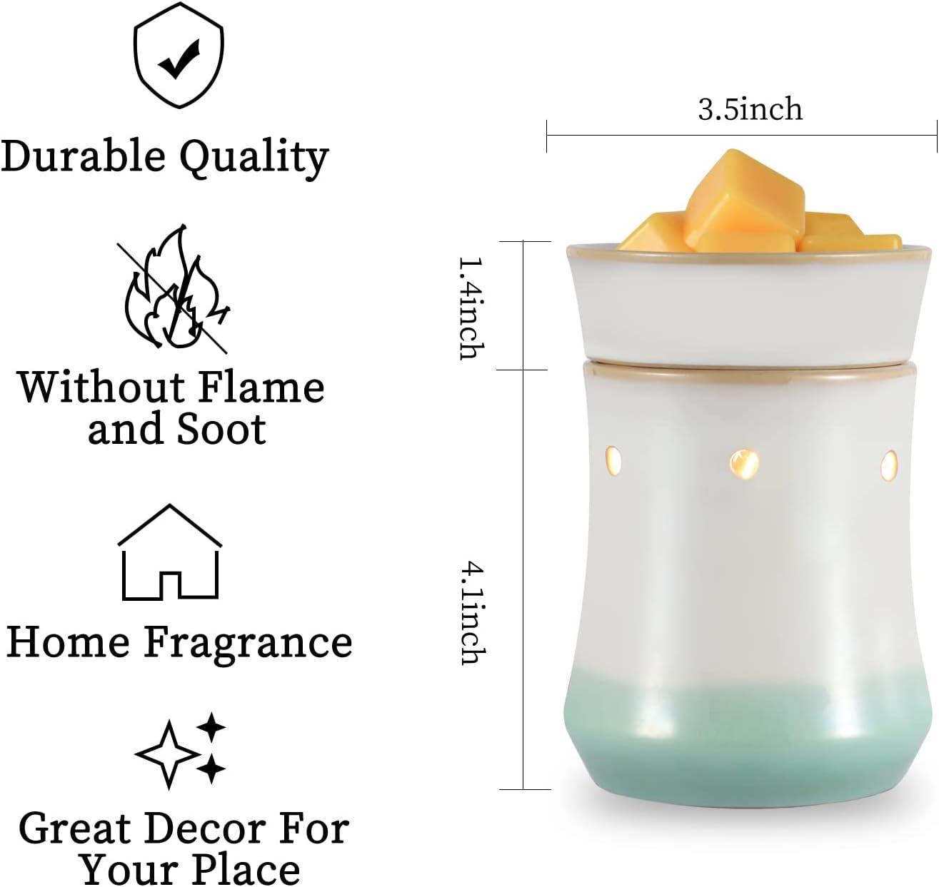 Metal Wax Warmer Electric,Wax melt Warmer,Candle Wax Burner, Candle Warmer,Candle Melter,for Home Office Décor and Gifts for Holiday(Moon/Flower Fairy)…