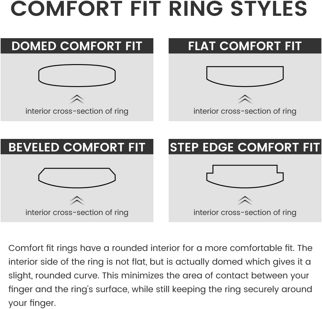 King Will Basic Unisex Silver/Black/Blue/Rose Gold/Gold/Purple Tungsten Carbide Matte Polished Finish Wedding Beveled Edge Engagement Band Ring for Men Women