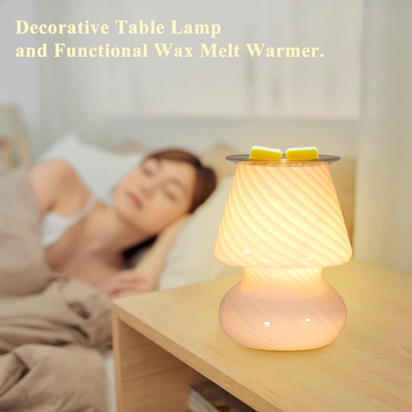 Electric Wax Melts Warmer Burner Essential Oil Warmer Wax Tart Burner Fragrance Night Light Aroma Decorative for Home Office Bedroom Living Room Decor Gifts (Light Green)