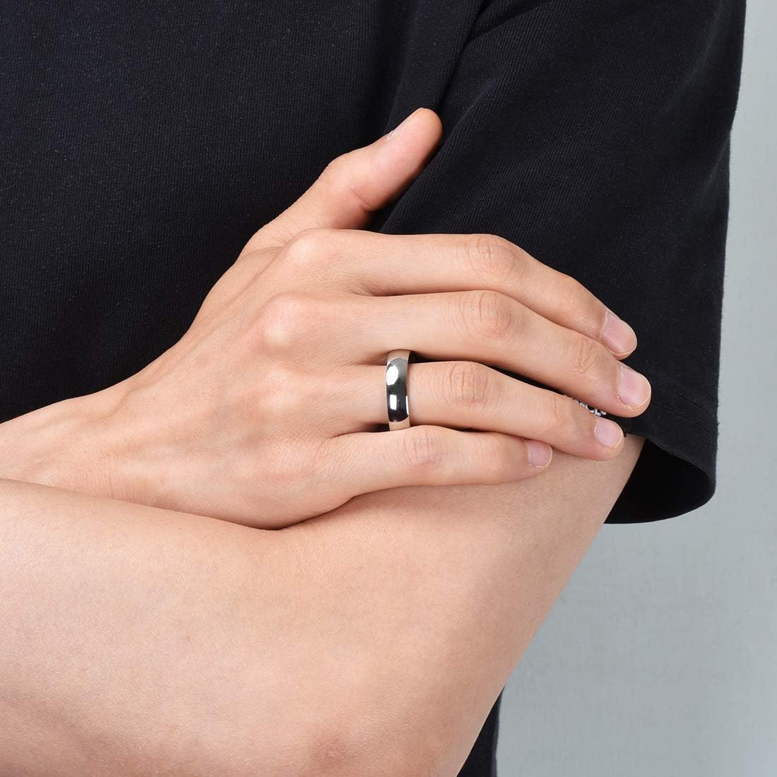 King Will BASIC 2mm/3mm/4mm/5mm/6mm/7mm Wedding Ring for Men Women Stainless Steel Wedding Band Laser I Love You Silver/Gold/Rose Gold Plated High Polished Dome Style Ring