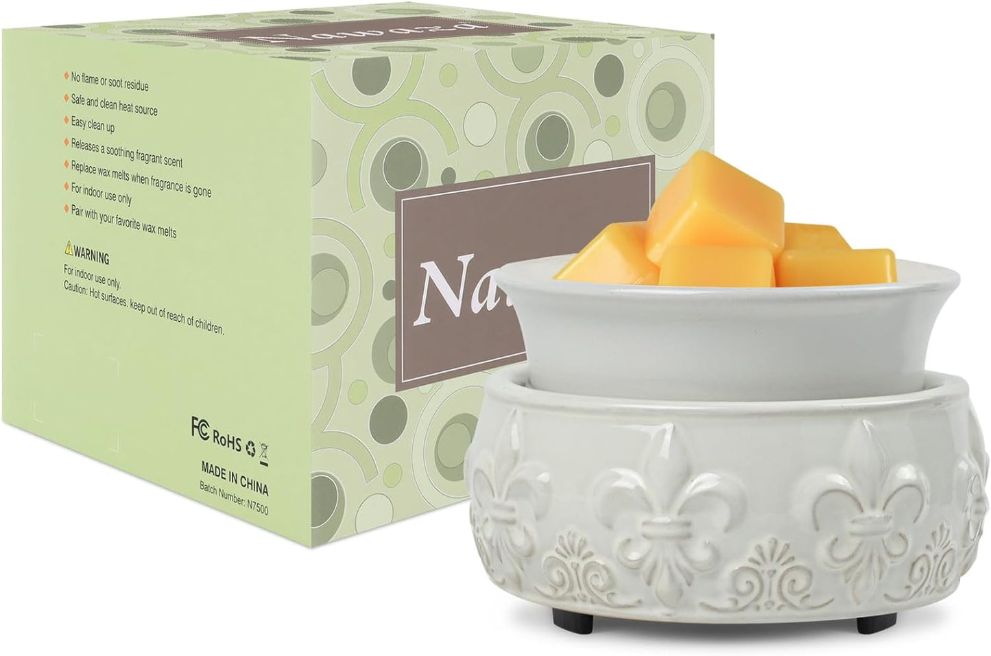 nawaza Candle Wax Melt Warmer Ceramic Wax Warmer 3-in-1 Scented Wax Fragrance Melter for Electric Wax Burner Wax Melter as Gifts for Moms Grandma Women Girls