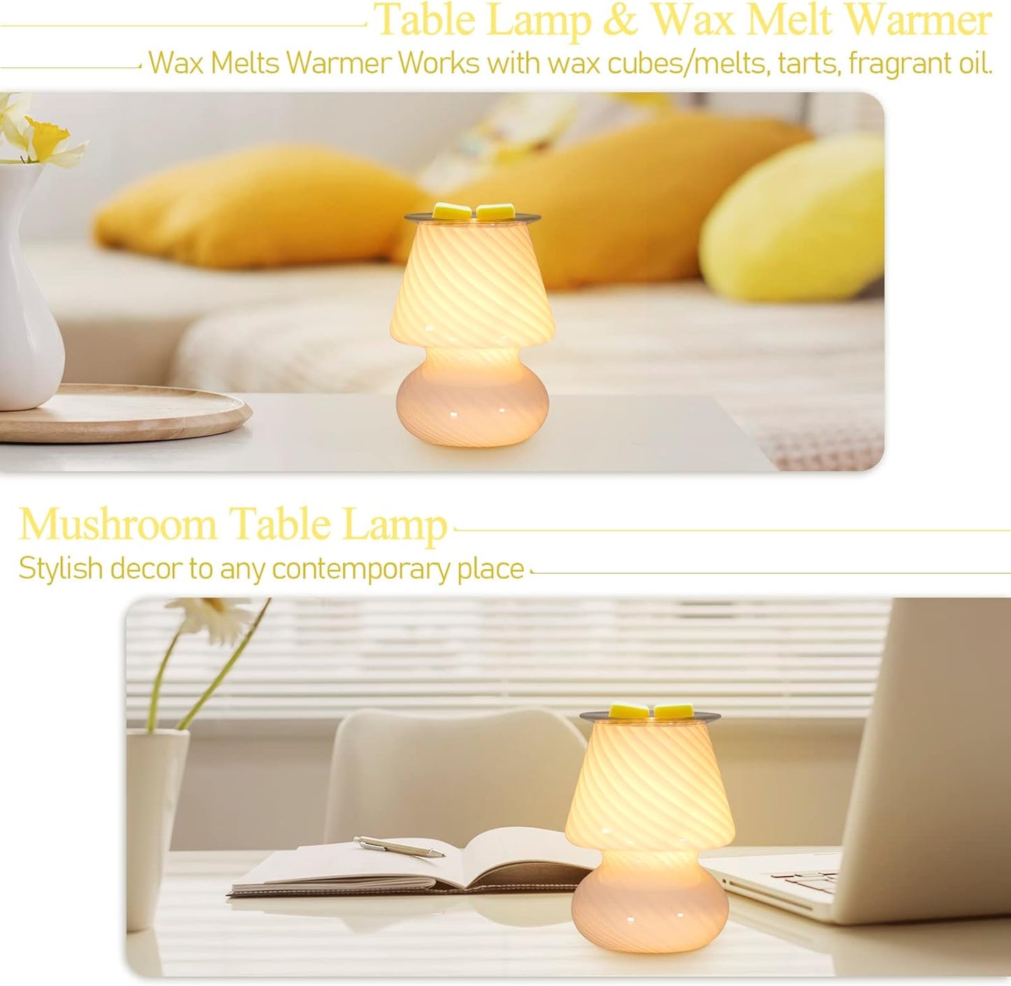 Electric Wax Melts Warmer Burner Essential Oil Warmer Wax Tart Burner Fragrance Night Light Aroma Decorative for Home Office Bedroom Living Room Decor Gifts (Light Green)